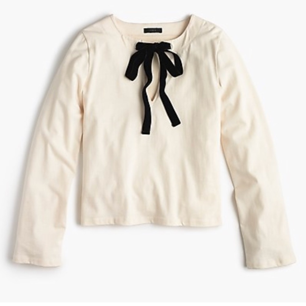 J. Crew velvet tie - front top NWT